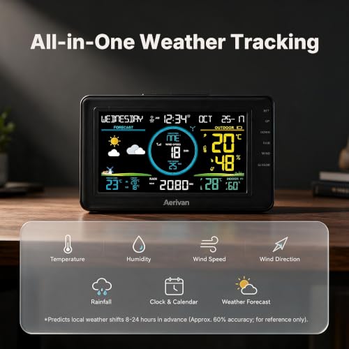W1 Wireless Home Weather Station with Hardcover Logbook (No WiFi)