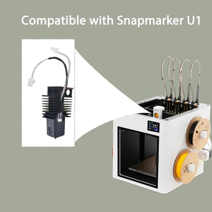 0.4mm U1 Hotend for Snapmaker U1 Extruder, 24V 48W Fast Heating Ceramic Hot End with Hardened Steel Nozzle & Leak-Proof Integrated Design, Replacement Parts for Snapmaker U1 3D Printer - style: 0.4mm Hotend
