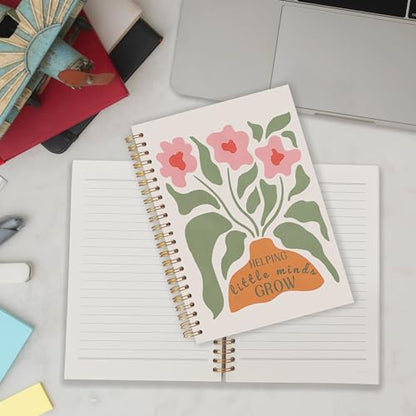 Teachers Gifts Spiral Notebooks, Boho Floral Helping Little Minds Grow Teacher Gifts Journal, Teacher Appreciation Gift Notebook for Note Taking, Teachers Office Supplies, 5.5x8.3 Inch - color: Helping Little Minds Grow