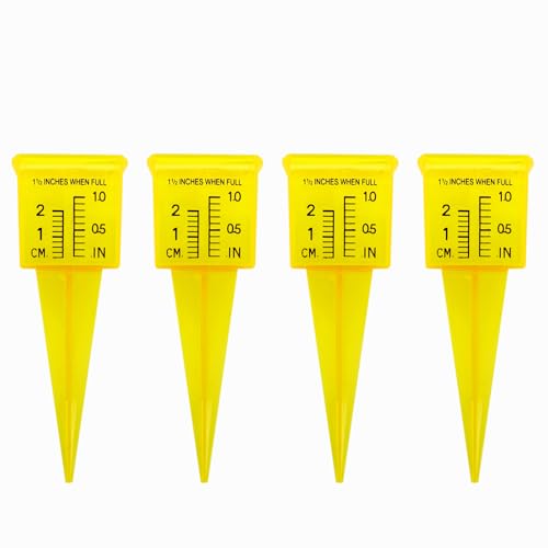 4PCS 1.5 Inch Wide Mouth Plastic Grass Rain Gauge Outdoor Water Flow Measurement Tool Garden Water Gauge