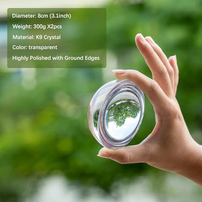 2Pcs 3.1inch Crystal Dome Magnifying Paperweight for Outdoor Events - color: 2pcs