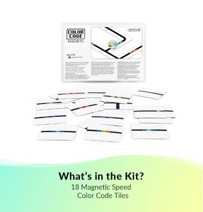 Ozobot Color Code Magnets Speed Kit, Interactive Coding Learning Tool for Kids Ages 5+, Enhances Logic & Problem Solving Skills, 18 Tiles, Evo & Color Codes Magnets Base Kit Required Not Included - style: Color Code Magnets - Speed Kit (18 Tiles)