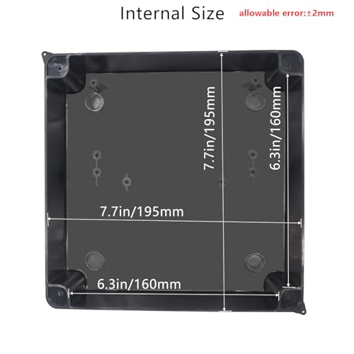 Outdoor Waterproof Box,Junction Box Reserved Holes IP65 ABS Plastic Electrical Boxes Power Cord Enclosure Project Box Black Outer Size 7.9 x 7.9 x 3.1 inch(200x200x80mm) - size: 7.9" x 7.9" x 3.1"