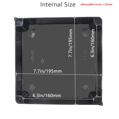 Outdoor Waterproof Box,Junction Box Reserved Holes IP65 ABS Plastic Electrical Boxes Power Cord Enclosure Project Box Black Outer Size 7.9 x 7.9 x 3.1 inch(200x200x80mm) - size: 7.9" x 7.9" x 3.1"