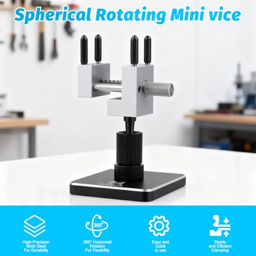 Mini Vise Table Top Clamp, 2in1 Mini Portable Table Vise for Gundam Model Building/Hobby Jewelers/DIY Projects 360° Rotatable with 0-1.37” Clamping Range Precision Clamp Fixing Tools DIY accessories - size: 0-1.37"