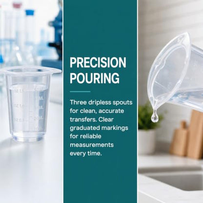 IMIKEYA 20 Pack 50 mL Plastic Graduated Measuring Beakers