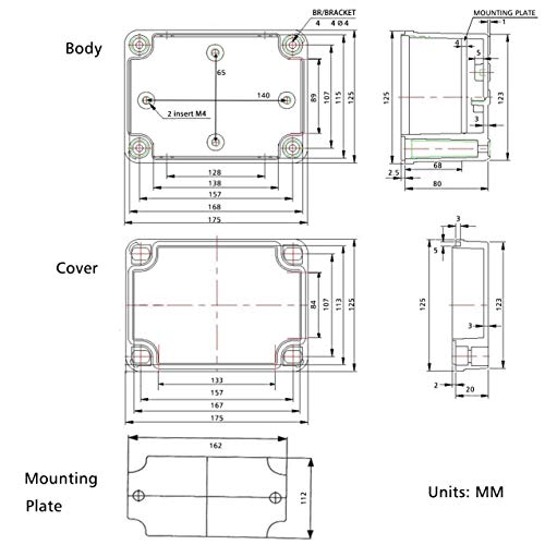 QILIPSU Outdoor Junction Box IP67 Waterproof Project Box ABS Plastic Weatherproof Electrical Enclosure Clear Cover (6.9"x4.9"x3.9" CC) - color: Clear Cover, size: 6.9"x4.9"x3.9"