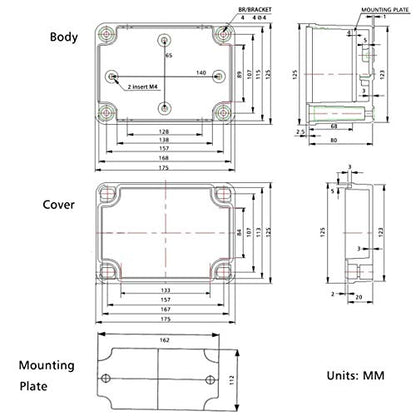 QILIPSU Outdoor Junction Box IP67 Waterproof Project Box ABS Plastic Weatherproof Electrical Enclosure Clear Cover (6.9"x4.9"x3.9" CC) - color: Clear Cover, size: 6.9"x4.9"x3.9"