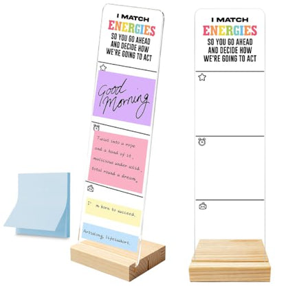 HTBIG I Match Energies Quote Monitor Memo Board with Removable Wooden Base - color: Energies
