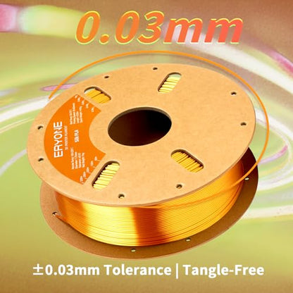 ERYONE Silk PLA Filament for 3D Printer 1.75mm +/- 0.03mm, 2KG Cardboard Spool, Silk Liquid Gold - color: 2*1kg Silk Liquid Gold, size: Silk Pla-2kg