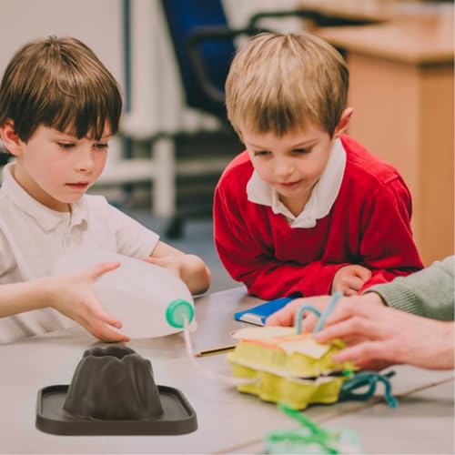 Kisangel Volcano Eruption Model Scientific DIY Model 5-Piece Volcano Kit for Geography Learning Classroom Science Experiment Home School Demonstration Anti-Spill Groove 5.90 X 4.72 X 2.55 in