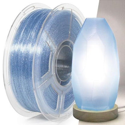 3D Printer Filament PLA HS Glitter Clear Sky Blue for Bambu Lab AMS AMSLite - color: Hs Glitter Clear Sky Blue