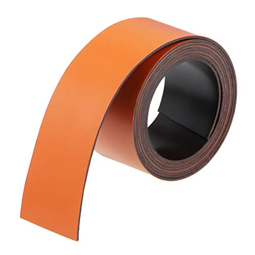 uxcell Dry Erase Magnetic Strip 1 Inch x 3.3 Feet Magnetical Sheet Labels Stickers Writable Orange for Whiteboards Refrigerator and Crafts - color: Orange