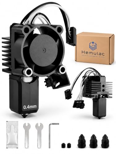 P1P P1S Hotend Complete Kit for Bambu Lab, Hardened Steel Nozzle Assembly Replacement with Ceramic Heater & Fan, 0.2mm 0.4mm 0.6mm Nozzles, High Temperature Hot End Upgrade for 3D Printer - color: Gray
