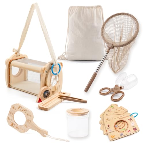 11Pcs Wooden Bug Catcher for Kids, Outdoor Toys for Kids Ages 4-8