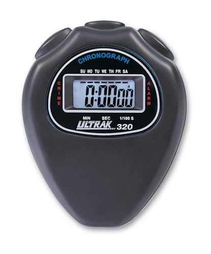 ULTRAK 320 Digital Stopwatch – Cumulative Split Timing, Large Display, 24 Hour Timer, Clock & Alarm, Lightweight Stopwatch for Coaches, PE, Fitness & Everyday Use