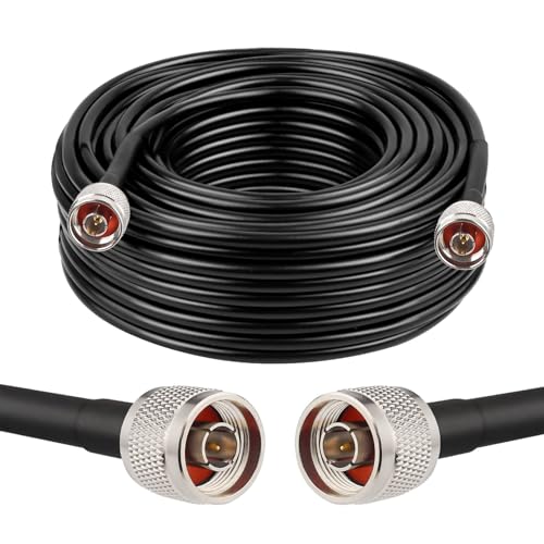 MOOKEERF KMR240 N Cable - 75FT Ultra Low Loss N Male to N Male Cable Pure Copper 50 ohm for Antenna,WiFi Router,Signal Booster, Amplifier - size: 75FT