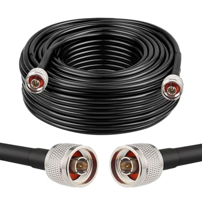 MOOKEERF KMR240 N Cable - 75FT Ultra Low Loss N Male to N Male Cable Pure Copper 50 ohm for Antenna,WiFi Router,Signal Booster, Amplifier - size: 75FT