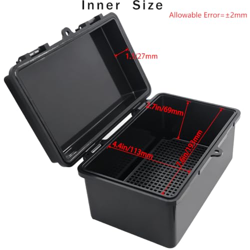 Junction Box, Hinged Black Cover IP67 Waterproof ABS Project Box with Mounting Plate Electrical Box Enclosure with Wall Bracket 8.3 x 5.1 x 4.3inch(210x130x110mm) - color: Black, size: 8.3"x5.1"x4.3"