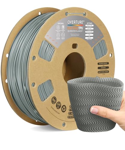 OVERTURE High Speed TPU, 95A Flexible Filament 1.75mm, 1kg Grey - color: 1kg Grey, size: HS TPU