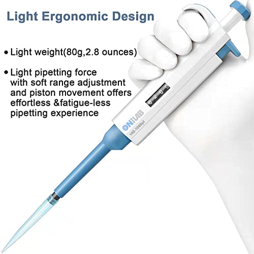 ONiLAB Lab Micropipette, Single Channel Adjustable Pipettor, 50-200ul - style: 50-200ul