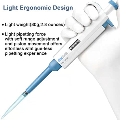 ONiLAB Lab Micropipette, Single Channel Adjustable Pipettor, 2-20ul - style: 2-20ul