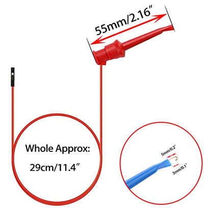 Sumnacon 10Pcs Test Hook to Female Jumper Wires for Electrical Testing