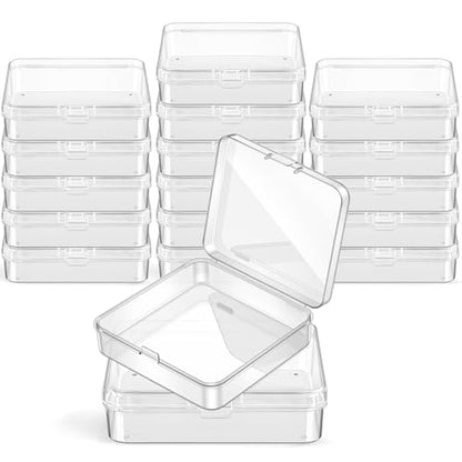 Jetec 18 Pieces Small Clear Plastic Storage Box, 3.3 x 3.3 x 1.1 Inch - size: 3.3 x 3.3 x 1.1 Inch