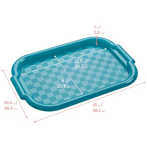 ECR4Kids Colorful Plastic Art Trays for Kids, Plastic Trays, Contemporary, 6-Piece - color: Contemporary, size: 15" L x 10.4" W x 1" H