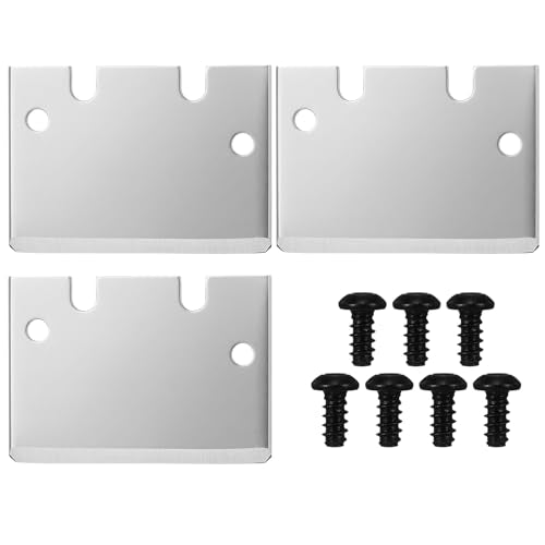 3Pcs Professional 3D Printer Scraper Blades, Steel Replacement Tips Compatible with Bambu Lab X1 P1 A1 Series, Sharp and Hardened Scraper Blades for Easy Separation of Prints, 3X Scraper & 6X Screws