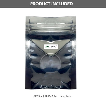 Double Convex Lens - 51mm Diameter, 43mm Focal Length, Optical biconvex Lens for Physics Experiments, Photography, Magnifying, and DIY Projects - Pack of 1pcs (51mm x 16.2mm x F43) - size: 51mm x 16.2mm x F43