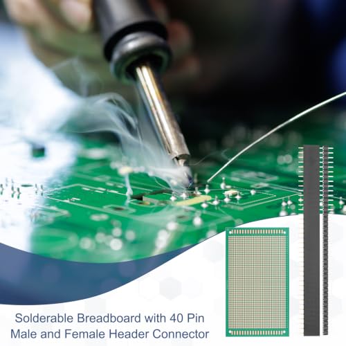 5Pcs 15x9cm PCB Prototype Board w 40-Pin Headers, Green - size: 15x9cm(2.54mm Pitch/1.5mm T)