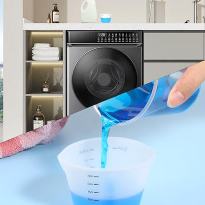 4 Pcs Silicone Laundry Measuring Cup 125ml Reusable Liquid Measuring Cup Laundry Detergent Dispenser Cups with Scale, Washable No Leak for Home Hotel