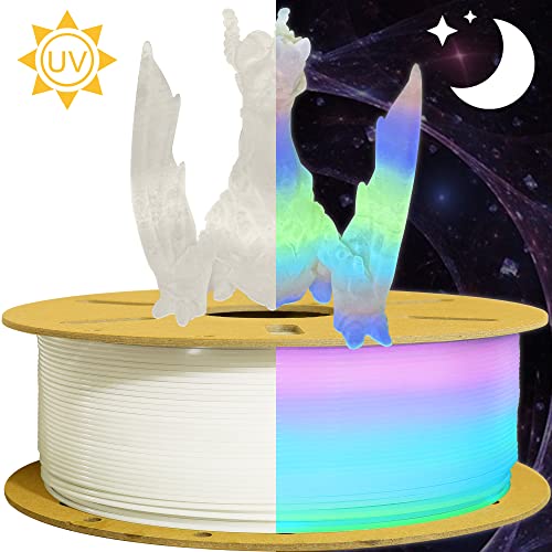 BBLIFE Glow Rainbow PLA Filament, 1.75mm Glow in the Dark Filament - color: Glow in Dark Multicolor Rainbow
