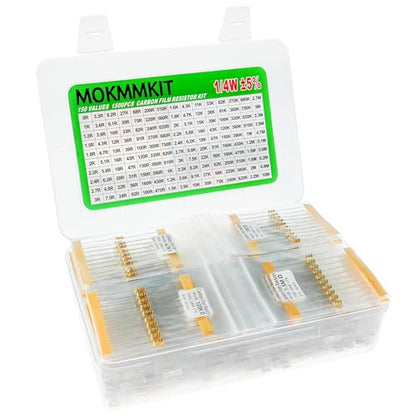 150 Values 1500 Pieces Resistor Kit 0 Ohm-10M Ohm 1/4W 5% - style: 1/4W 5% 1500 PCS