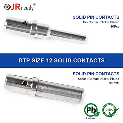 JRready ST6335 Deutsch DTP 2/4 Pin Connector Kit, Size 12 Solid Contacts - size: DTP Kit (106pcs)