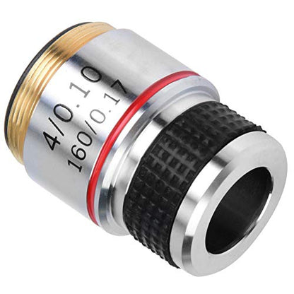 Microscope Lens,4X 185 Biological Microscope Achromatic Objectives Lens 160mm / 6.3inch 5×5×5cm Eliminate Unwanted Reflections