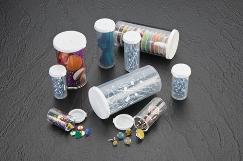 Caplugs CVV-50 CVV Series – Plastic Vial, 30 Pack, Natural Clear PP with White Cap, Vial Size 5 Drams, 0.63 Fl. Oz. Reusable Container, Sample Storage, Packaging, Display, Laboratory (ZCVV50ASMQ2)