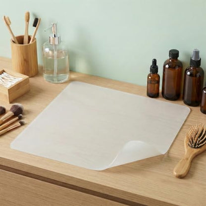 4 PCS Small Silicone Mat, Silicone Mats for Crafts and Kitchen, Small Heat Resistant Non-slip Clear Countertop Protector, Translucent Placemat for DIY, Jewelry, Epoxy Resin, Baking