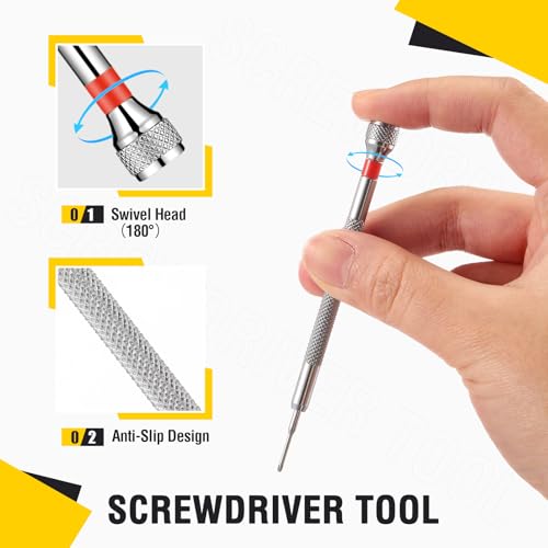 Chumia 8 Pieces Precision Jewelers Screwdriver Set, Micro Watch Repair - size: 0.6-1.8 mm, style: Flathead, Phillips