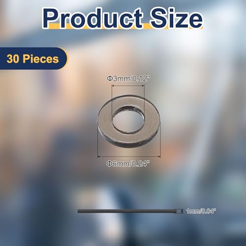 uxcell 30 Pcs M3 PVC Flat Washers 3mm ID 6mm OD 1mm Thick Plain Washer Grommets Plastic Sheet Gasket Fastener Sealing Spacer Gasket Ring Water Hose Washers, Clear Black - size: 3mm x 6mm x 1mm