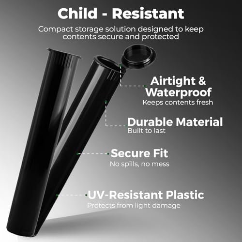 Kopperko Small Pill Tube, 116mm, 500 Pack, Black - color: Black, size: 500 Tubes