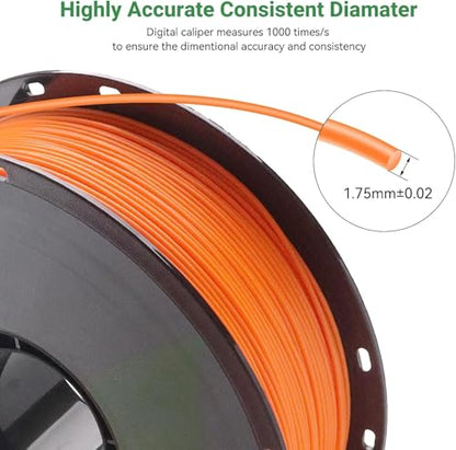 12 Pack PLA 3D Printer Filament, 1kg Spool (2.2lbs) - color: 12*1kg(black+porcelain White+gray (New)+peachy Pink+bamboo Green+starry Blue+purple+skin Color+silver+light Yellow+vibrant Orange+pink)