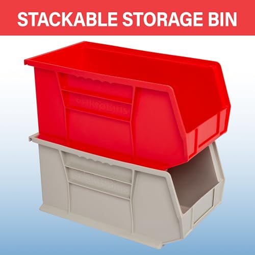 Akro-Mils 30240 AkroBins Plastic Storage Bins, 15"x8"x7", Stone, 12-Pack - color: stone