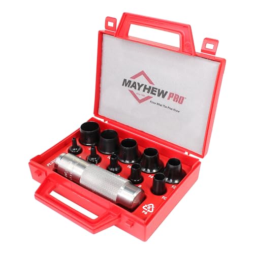 Mayhew Tools 66010 Hollow Punch, 11-Piece Set, Black - size: 11-Piece Set, style: Metric