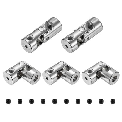 MECCANIXITY 5pcs Universal Joint Shaft Coupling, 2mm to 4mm Inner Dia Rotatable Steering Shaft U Joints Coupler with Screws for RC Car, Robot, Boat Drive Ship Motor Use - size: 2mm to 4mm