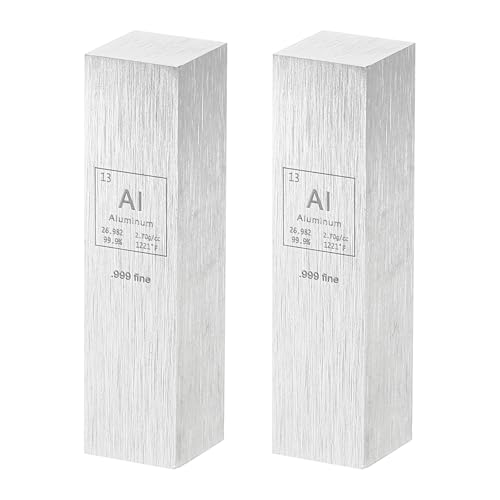 PATIKIL 2Pcs Aluminum Cube, 0.5x0.5x2 Al Density Stick High Density Element Rod Unique Metal Cube Periodic Table of Elements Collections Lab Experiment Teacher Scientific Classes - style: Aluminum