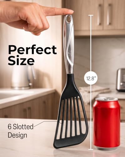 Zulay Kitchen Stainless Steel Fish Turner Spatula - size: Medium