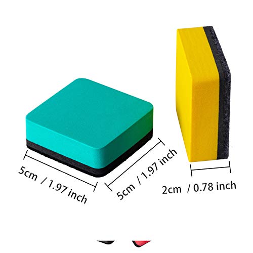 Favourde 48 Pack Magnetic Whiteboard Dry Erase Erasers for Classroom School - color: 4-color