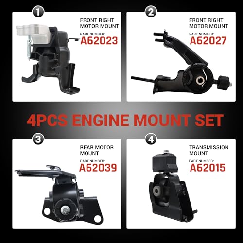 Engine Motor and Transmission Mount Kit for 2009-2013 Toyota Corolla 1.8L - size: 2009-2013 Toyota Corolla 1.8L